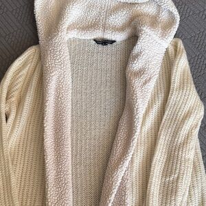 Signature Studio Cream Hooded Cardigan